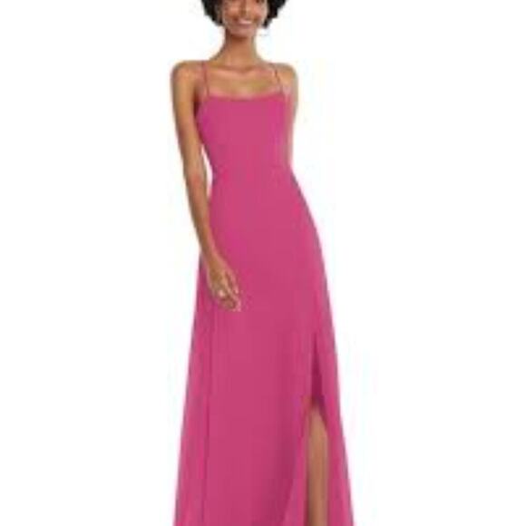 AFTER SIX WOMEN'S SCOOP NECK CONVERTIBLE TIE-STRAP MAXI DRESS WITH FRONT SLIP 8 - Picture 1 of 9
